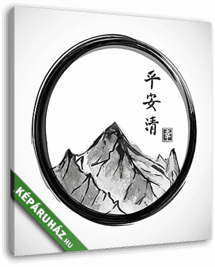 A hegyek, enso zen  - vászonkép 3D látványterv