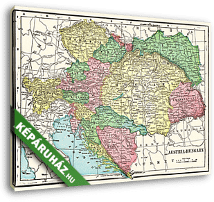Magyarország és Ausztria térképe - vászonkép 3D látványterv