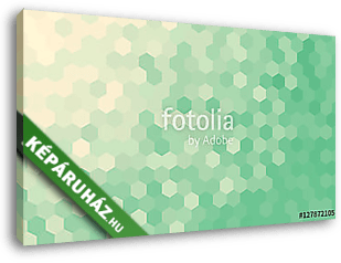 Zöld hatszögletű texturált dekoratív háttérkép - vászonkép 3D látványterv