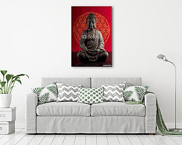 Buddha az élet virágával (vászonkép) - vászonkép, falikép otthonra és irodába