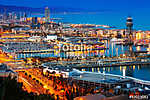Port in Barcelona during evening. Catalonia, vászonkép, poszter vagy falikép