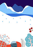 Modern karácsonyi grafika 4. (havas hegyek) vászonkép, poszter vagy falikép
