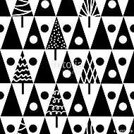 Seamless scandinavian black white pattern vászonkép, poszter vagy falikép