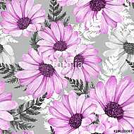 Floral seamless pattern 15. Watercolor flowers. vászonkép, poszter vagy falikép