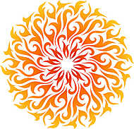 Vector abstract fire mandala. Decorative flame circle vászonkép, poszter vagy falikép