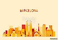 Barcelona, Spain, big city skyline vászonkép, poszter vagy falikép