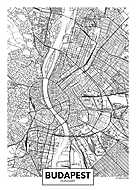 Detailed vector poster city map Budapest vászonkép, poszter vagy falikép