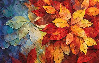Őszi színes levelek 4. (poszter) - vászonkép, falikép otthonra és irodába