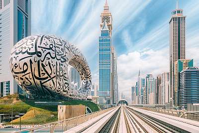Jövő múzeuma, Dubai metróvonal (fotótapéta) - vászonkép, falikép otthonra és irodába