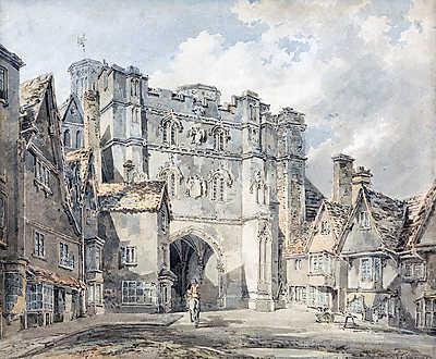 A Christ Church Gate, Canterbury (színverzió 1) (keretezett kép) - vászonkép, falikép otthonra és irodába