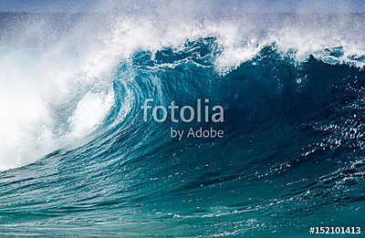 A big breaking Ocean wave on the north shore of Oahu Hawaii (fotótapéta) - vászonkép, falikép otthonra és irodába